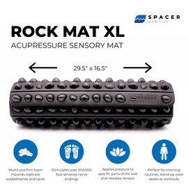 Spacer Mobility Rock Mat XL Therapeutic Foot Massage Mat Helps Stimulate Nerve Endings, & Improve Proprioception.