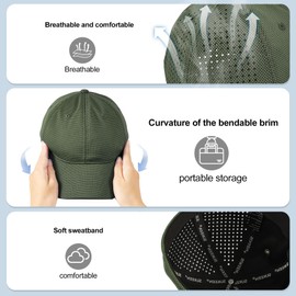 Sukeen Summer Cooling Soft Baseball Cap Men Women Mesh Hat Sport Trucker Cap Outdoor Sun Protection for Baseball Golf Running Tennis, Green