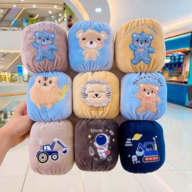 Kids' Winter Character Arm Warmers: Cute Sleeves for Babies & Toddlers Sleeve Khaki Excavator 10ea