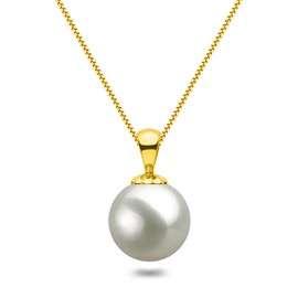 Japanese Freshwater Cultured Pearl Pendant Necklace AAAA Graded 6mm White Color Necklace Pendant with Sterling Silver Setting and Matching 18 Inch Chain - Orien Jewelry