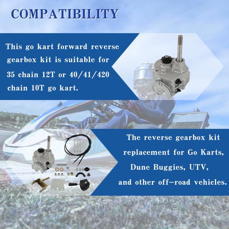 Silscvtt Go Kart Forward Reverse Gearbox 3 Shift Modes Replacement