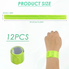 witeup Reflective tape, pack of 12, green trouser clip, bicycle reflectors, trouser protection, bicycle trouser band, reflectors, trouser leg clip, bicycle