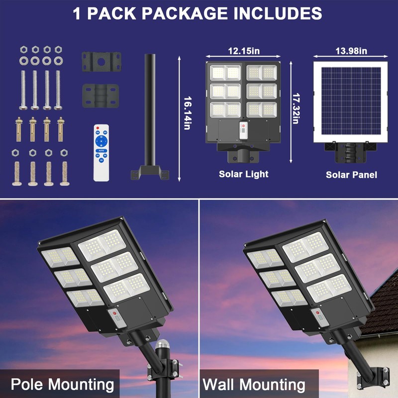 WaitScher Solar Lights Outdoor 5000W Motion Sensor Flood Lights Dusk