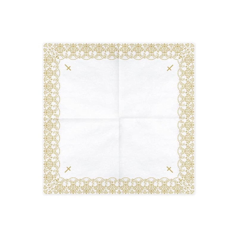 Napkins First Communion - Ornament, 33x33cm, gold (1 pkt /