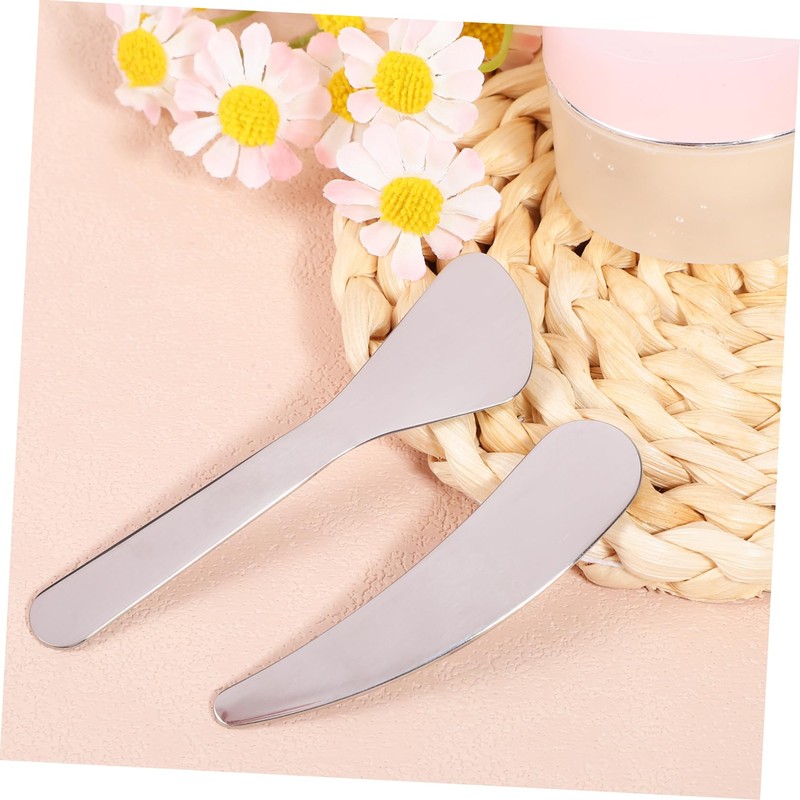 Baluue Portable Beauty Tools Set 2pcs Metal Makeup Spatulas for