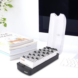 Eagle Business Card Box for 650 Business Cards with A-Z Index Business Card Holder Organiser Box Desk Transparent Black