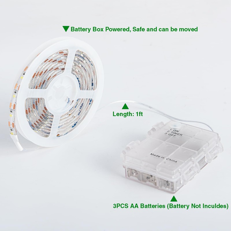 Marreal Battery Powered Led Strip Lights,6.56FT 120Led Battery led Strip