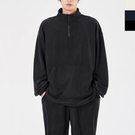 Men's fleece anorak 1P foam half zip-up Fleece Navy - up to F100