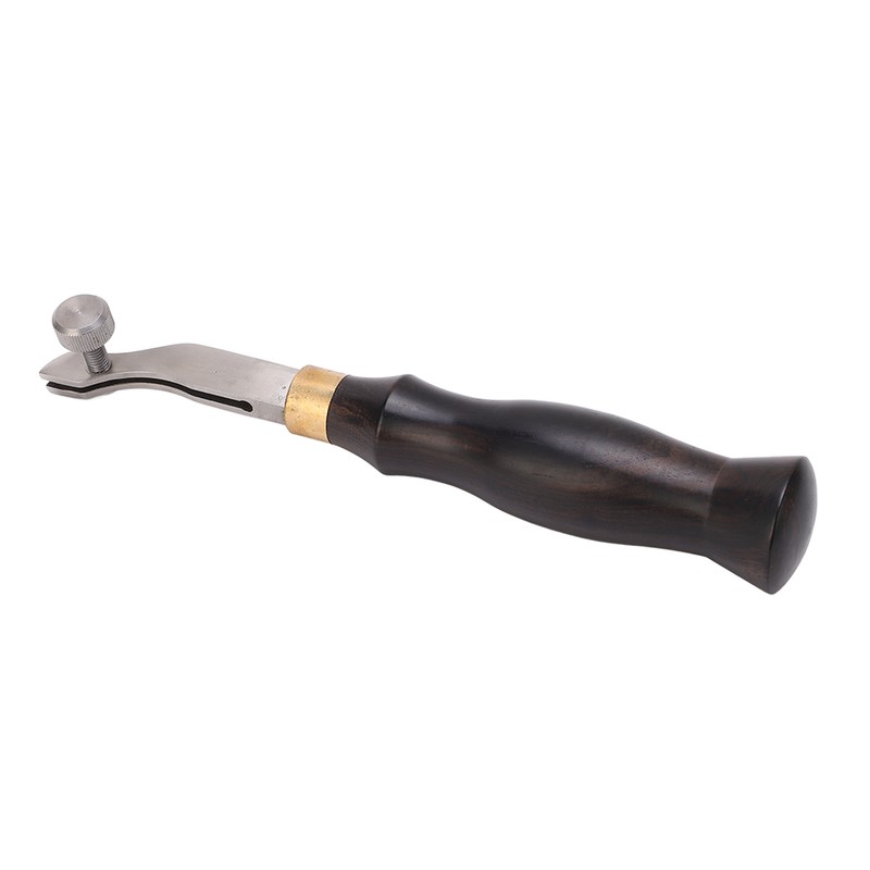 Leather Creaser 0.5mm Regulable Screw Ebony Handle Arc Design Stainless