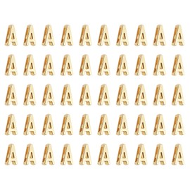 Shapenty KC Gold Alloy Metal Alphabet Slide Letter Charms Spacer Beads for DIY Craft Bracelet Necklace Pendant Keychain Jewelry Making Christmas Thanksgiving Wedding Favors (Letter A, 50)