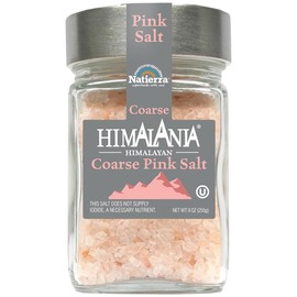 NATIERRA Himalania Himalayan Coarse Pink Salt in Glass Jar | Unrefined & Non-GMO | 9 Ounce