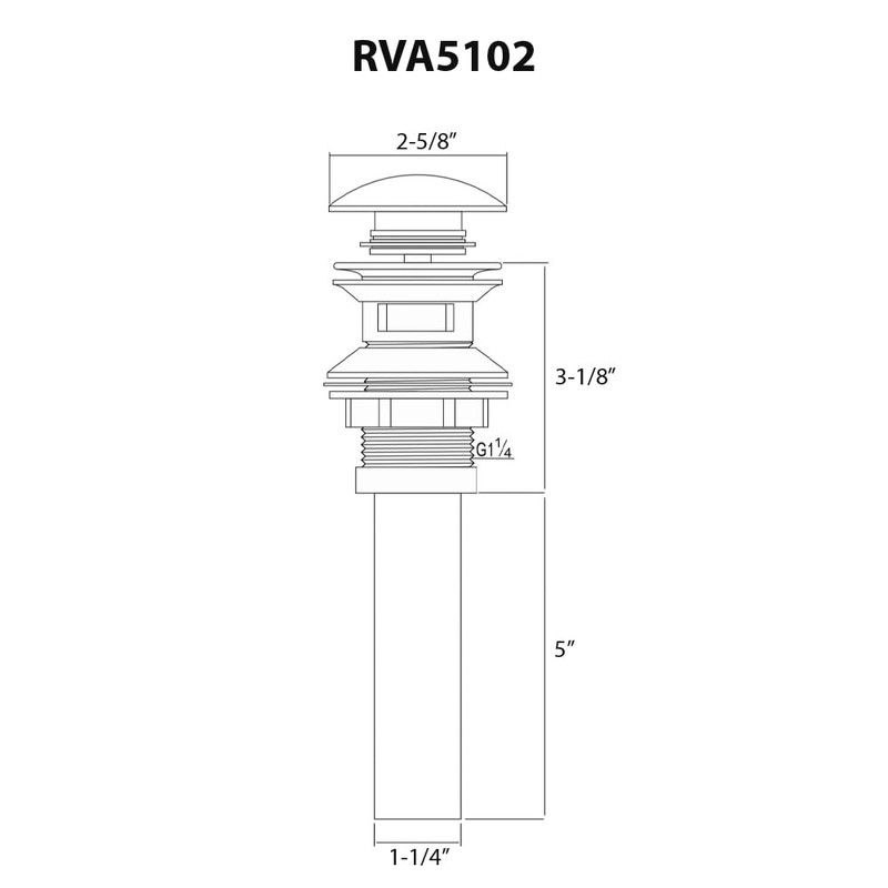 Ruvati White Ceramic Top Push Pop-up Drain for Bathroom Sinks