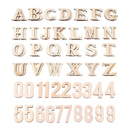 HZLHZYY 72 Pieces 4" Wood Alphabet Letters Unfinished Wooden Numbers Craft Letters Large Natural Wood Letters Paintable Home Wall Decor ABC Letters for Letter Board/Wall Decor/DIY/Painted