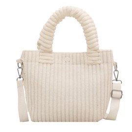 XSDSLS Shoulder Bag Women's Crossbody Bag Small Cord Bag Small Tote Bag Casual Shoulder Bag Women's Handbag with Adjustable Shoulder Strap for Work, Travel, Daily Life, cream-coloured