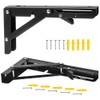 Hocansen 2Pcs Metal Foldable Brackets L Shelf Collapsible Brackets Black