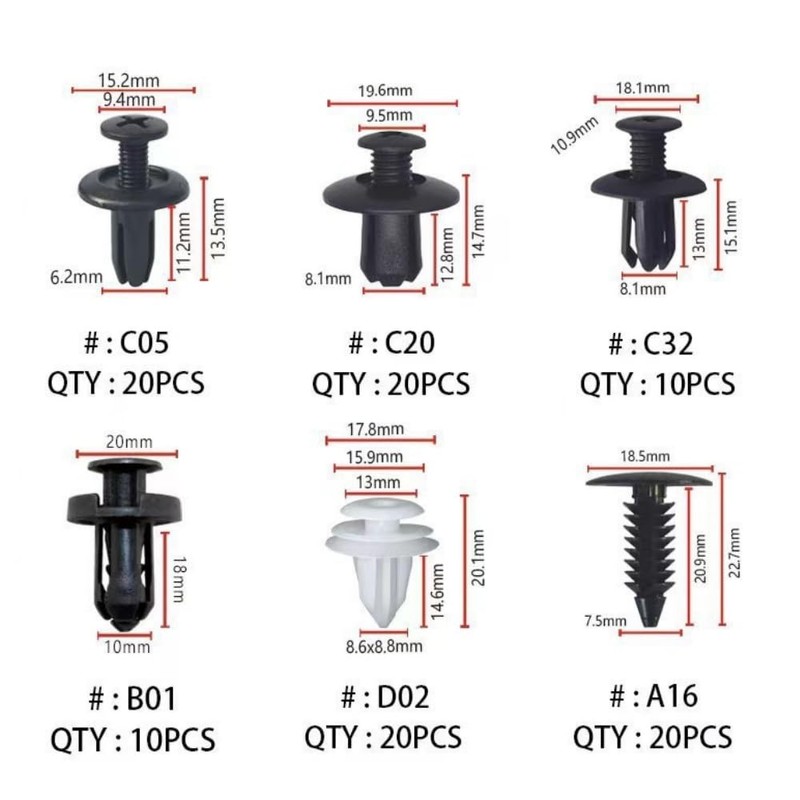 100pcs Car Rivets Car Clips Push Rivets Plastic Rivets Car