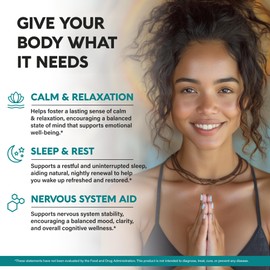 GABA L-Theanine 900 mg - Made in USA - Magnesium | Vitamin B6 - Calm, Sleep, Relaxation & Mood Support - 750 mg Gamma AminoButyric Acid, 150 mg L-Theanine - Non-Habit Forming, Vegan - 240 Capsules