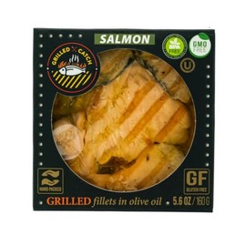 Grilled Catch Grilled Salmon fillet in olive oil 5.6 oz, tined Seafood fish Salmon, pack of 4