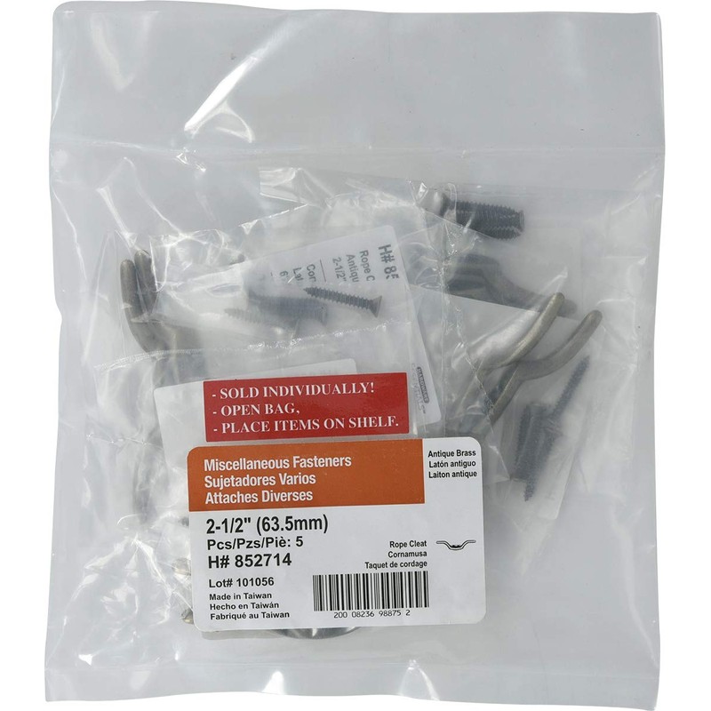 Amazing Drapery Hardware Essentials 852714 Rope Cleat Antique Brass 2-1/2'