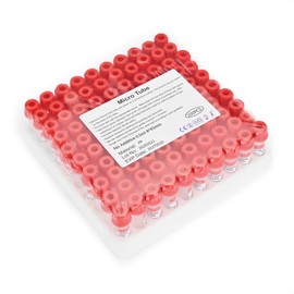 Meterbox Micro Blood Collection Tubes 0.5ml Plain Lab Collecting Tube for Lab Test Tubes Pet Animals Veterinary 100 Pcs Wrap Packaging