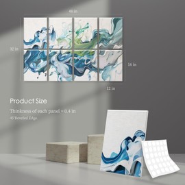 JaneTech 8-Pack Art Acoustic Panels Sound Absorbing Panels, 48x32 Inch Decorative Acoustic Panels, Sound Absorbing Wall Art with Nano Glue for Recording and Home Studio, Office,Conference