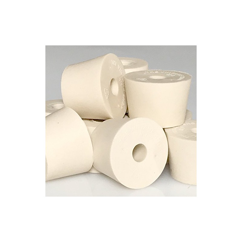 #7 Rubber Stopper with Hole - 4-Pack
