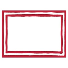 Caspari Border Stripe Self-Adhesive Gift Tags in Red, 60 Labels