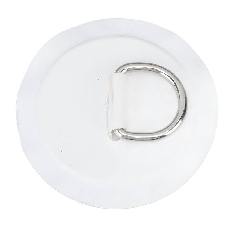 4PCS D Ring Patch PVC Round Shape Strong Stainless Steel