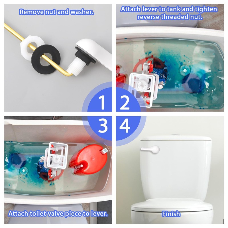 1 Set Universal Toilet Handle Replacement Kit with Stainless Steel