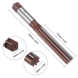 QUARKZMAN Hand Reamer 25 mm Made of Alloy Tool Steel H8 8 Straight Groove Hand Milling Cutter Metric Reamer Drill Bit for Metal