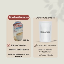 Bordens Original Cremora Coffee Creamer - Non Dairy Creamer Powder - Gluten Free - Cholesterol Free - 35.3 oz (Pack of 1) - Includes 200 Coffee Stirrers