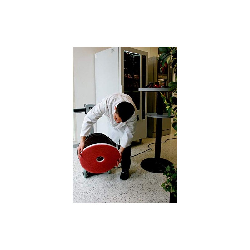 3M Buffer Floor Pad 5100, Red, 16", Removes Soil, Scratches,