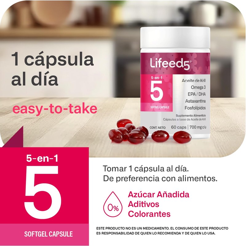 Aceite de Krill Antártico 500 mg con Astaxantina | Omega
