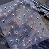 5D Embossed Silver Spider Nail Stickers