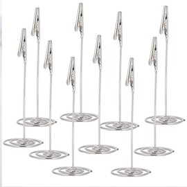 Soporte de tarjeta de mensaje de clip de nota de cables de metal de 10 piezas soporte de foto de clip de número de mesa de plata para boda, restaurante, Halloween