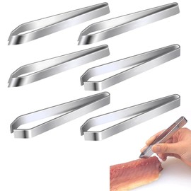 Coollooda Boning Fish Bone Tweezers, Stainless Steel, Set of 6, Fish Boning, Tweezers, Tweezers, Cookware, Remove Fish Bones, Convenient Cooking Tools, Kitchen Tools, Japanese Tableware, Restaurants,