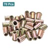 sourcing map 60Pcs Threaded Inserts, M8-1.25x20 Zinc Alloy Hex-Flanged Nut