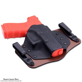 DIY Hybrid Holster Making Kit - KYDEX - (Black) - Cowhide Leather Backer - (Brown - 8-9oz) - (Small) - (Right Hand Carry) - (Fits Belts Up to 1.50 inches) - Inside-The-Waistband/IWB Holster Design