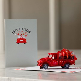 Lovepop Truck of Flowers Pop Up Card, 5” x 7” - 3D Valentine Greeting Cards, Pop Up Valentine's Cards, Romantic Card, Love Cards for Her, Signature Romantic Card, Anniversary Card