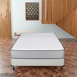 Greaton, 8-Inch Sturdy Box Spring for Mattress Support-Durable and Easy to Assemble Natural Wood Foundation for Full, White