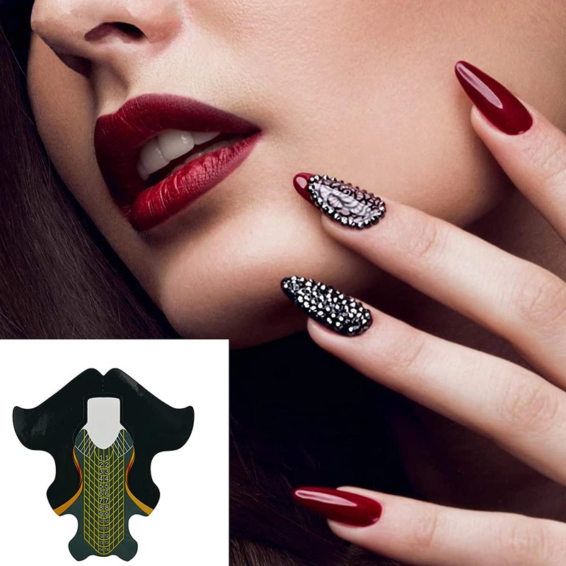 Tvoip 100Pcs/Pack Nail Form Stickers Extension Tips Guide Extension French
