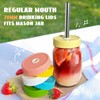 SusuBee 6 Plastic Pack Mason Jar Lids, Colorful Regular Mouth