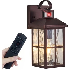 YJXGDIL Porch Lights Outdoor with Remote Control: Motion Sensor Exterior Lighting Fixtures Intelligent 4 Lighting Modes Outdoor Wall Lights Sconce Lights for House Patio Front Door Garage