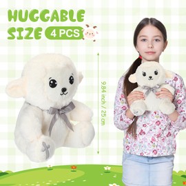 HyDren 2 Pcs Large Christian Sheep Stuffed Animals for Gifts 9.84 Inch Cute Prayer Sheep Plush with Embroidered Cross Religious Lambs Gifts for Kids Adults Easter Basket Stuff Pray Birthday Christmas