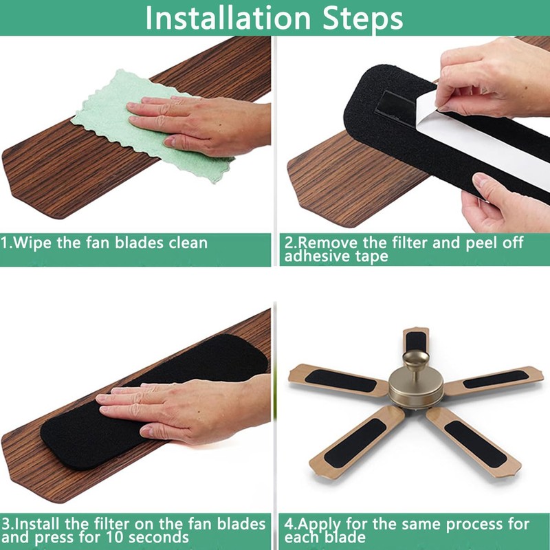 15 Pack Ceiling Fan Filters for Blades, Air Filters with