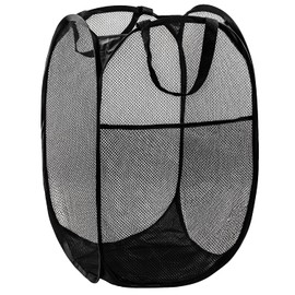 DUCOO Pop Up Hamper, 1 PCS Mesh Pop Up Laundry Hamper, Foldable Mesh Laundry Basket with Space-Saving Design for Home, Dorm, Travel & Storage - Black