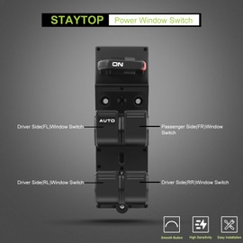 Driver Side Power Master Window Switch Fits for 1996-2000 for Honda Civic CX EX HX LX Si 4 Door,Front Left Power Window Master Switch