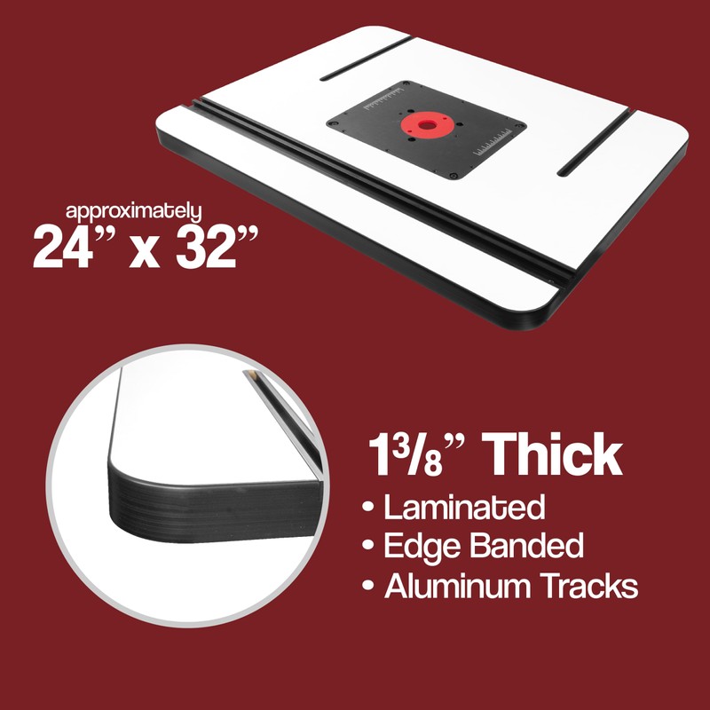 Premium 1-3/8 inch Thick Router Table with Router Plate with