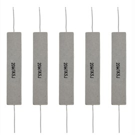 (Pack of 5) 20W 1.5K Ohm 5% Power Wirewound Ceramic Horizontal Cement Resistor