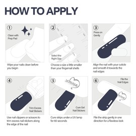 SEMINCA Semi Cured Gel Nail Strips-Semi Gel Nails for Working Women Neutral Tones Fake Nails, Boardroom Elegance, Smudge-Proof(Nebula Pupil)